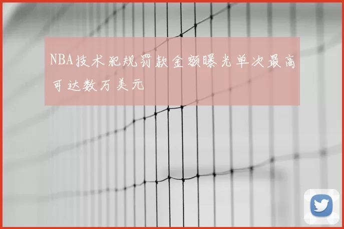 NBA技术犯规罚款金额曝光单次最高可达数万美元